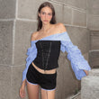 Set coordinato top patchwork e pantaloncini da donna - Set coordinato donna ATREND