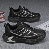 Sneakers chunky casual in pelle in microfibra da uomo