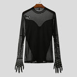 T-shirt patchwork con brillantini e guanti incorporati da uomo - T-shirt uomo ATREND