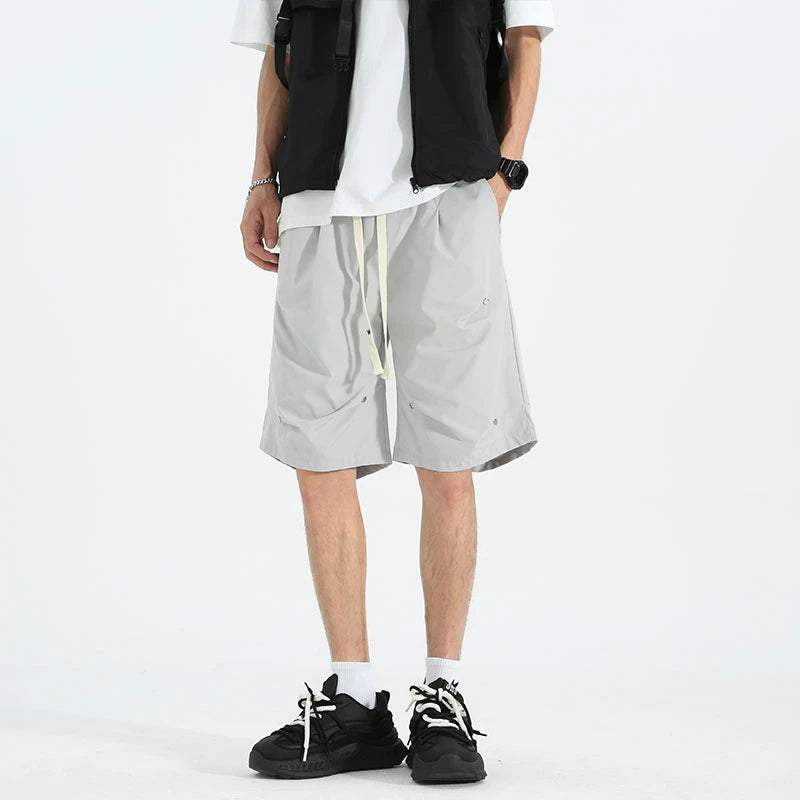 Men's Elastic Waistband Drawstring Casual Shorts