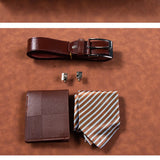 Set idea regalo con cintura portafoglio gravatta e gemelli da uomo - Idea regalo uomo ATREND