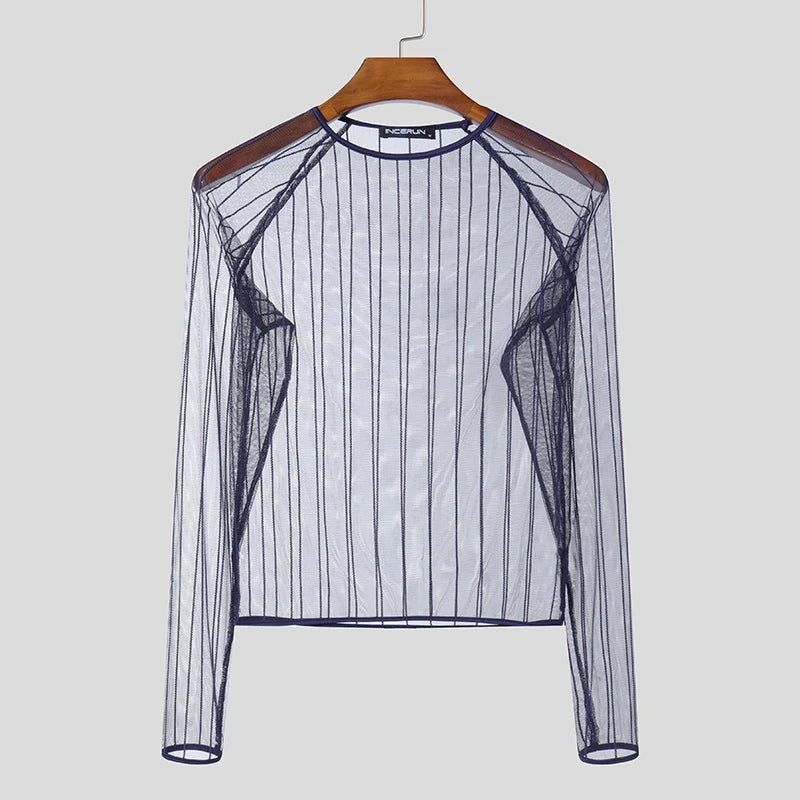 T-shirt trasparente in rete da uomo - Pantaloni uomo ATREND