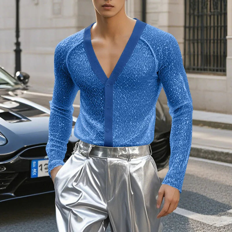 Camicia casual trasparente da uomo - Pantaloni uomo ATREND