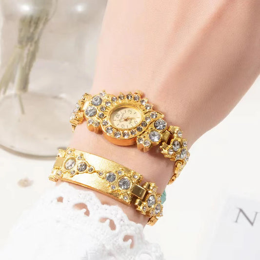 Set idea regalo con orlogio e braccialetto con pietre e brillantini da donna - Idea regalo donna ATREND