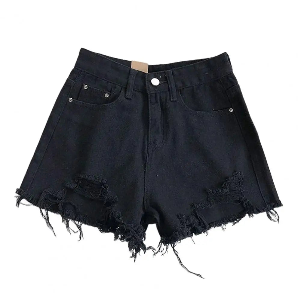Pantaloncini di jeans casual strappati da donna - Pantaloncini di jeans donna ATREND