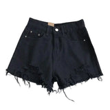 Pantaloncini di jeans casual strappati da donna - Pantaloncini di jeans donna ATREND