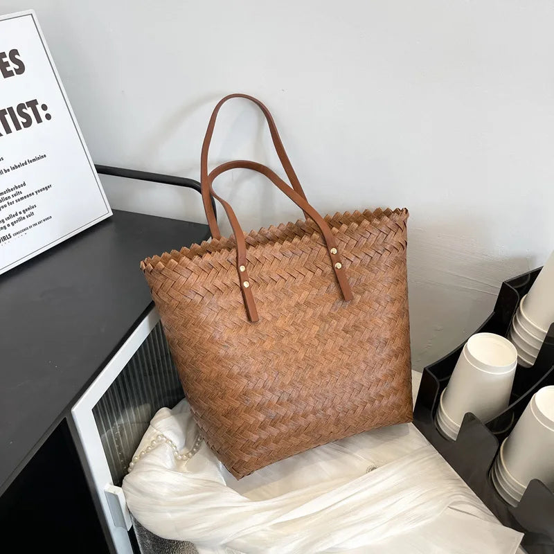 Borsa a spalla casual in paglia da donna - Borsa a spalla ATREND