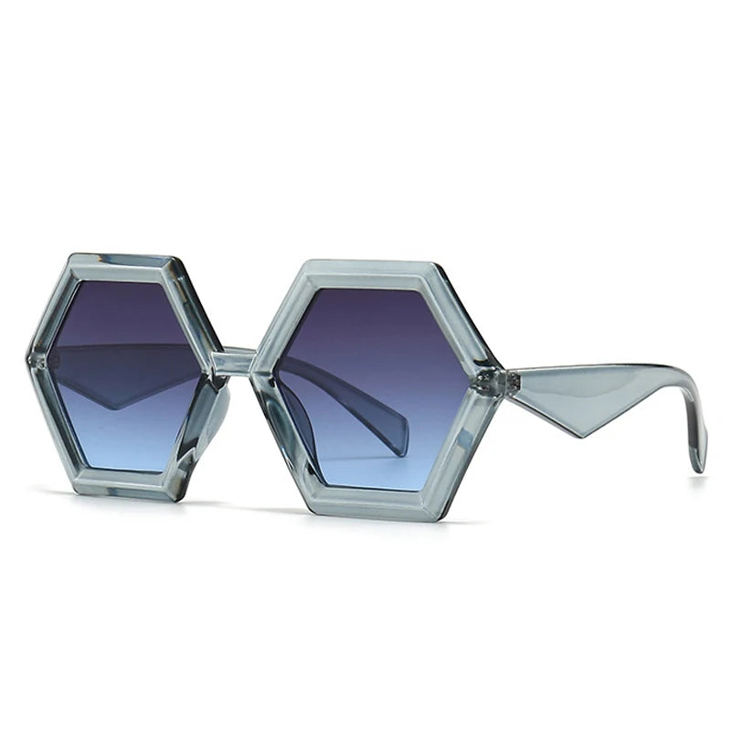 Occhiali da sole geometrici bicolor con lenti chiare unisex - Occhiali da sole unisex ATREND