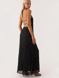 Abito lungo casual plissettato da donna - Abbigliamento Abiti ATREND