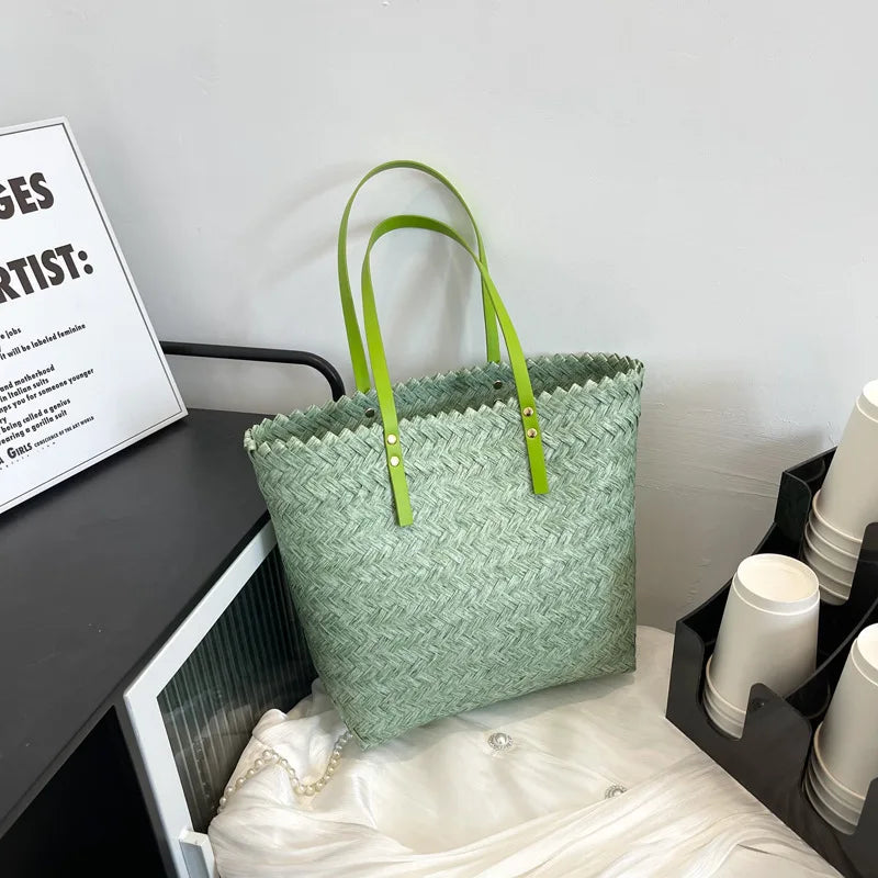 Borsa a spalla casual in paglia da donna - Borsa a spalla ATREND