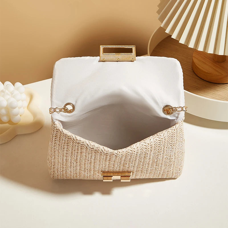 Borsa a spalla in paglia con tracolla da donna - Borsa a spalla ATREND