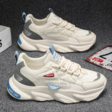 Sneakers chunky casual in pelle microfibra traspirante da uomo