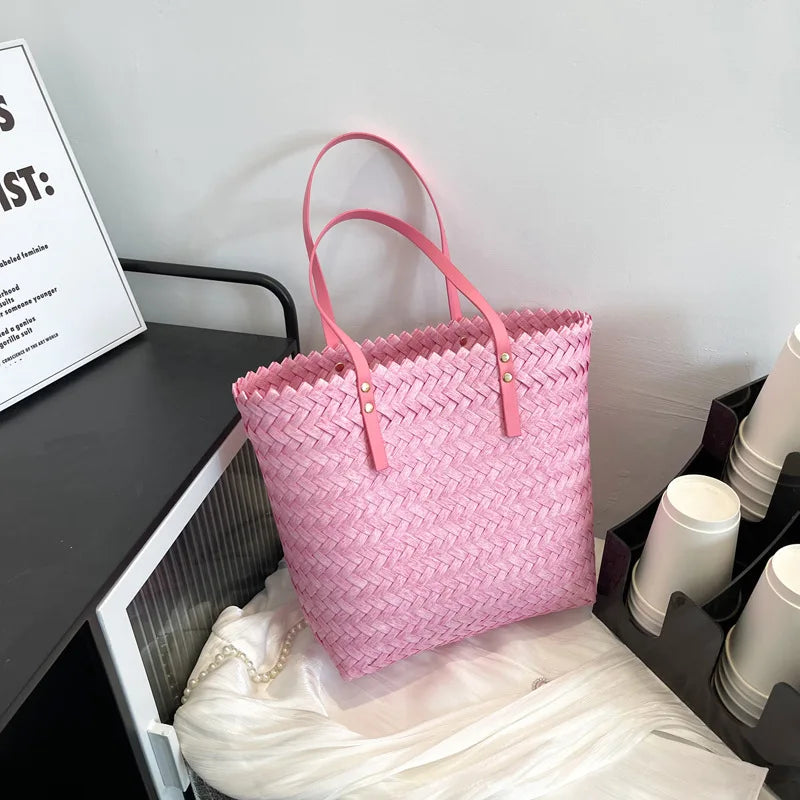 Borsa a spalla casual in paglia da donna - Borsa a spalla ATREND