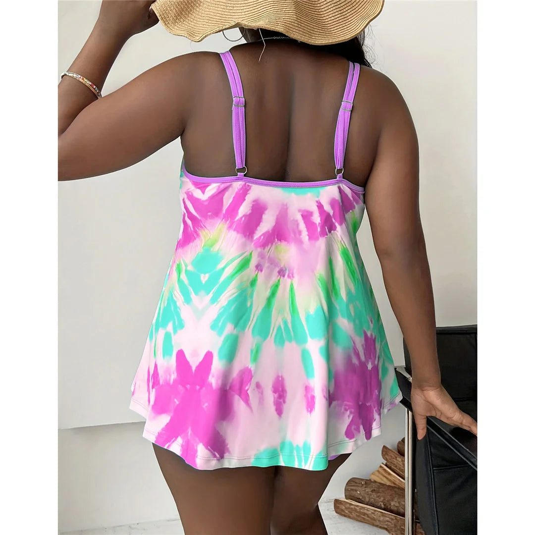 Women's two-piece bikini tank top and shorts