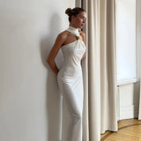 Abito lungo senza maniche con scollo alto da donna - Abbigliamento Abiti ATREND