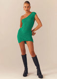 Mini abito casual mono spalla scavato da donna - Abbigliamento Abiti ATREND