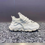 Sneakers chunky casual con suola morbida in pelle PU da uomo