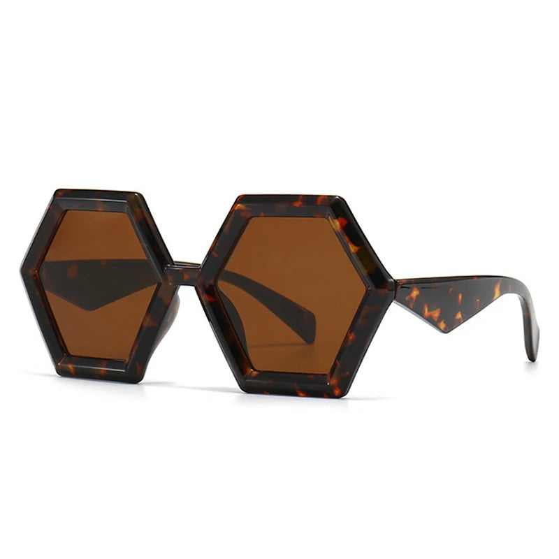 Occhiali da sole geometrici bicolor con lenti chiare unisex - Occhiali da sole unisex ATREND