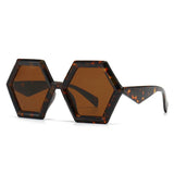 Occhiali da sole geometrici bicolor con lenti chiare unisex - Occhiali da sole unisex ATREND