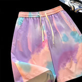 Pantaloncini casual con stampa grafica fascia elastica e lacci da uomo - Pantaloncini uomo ATREND