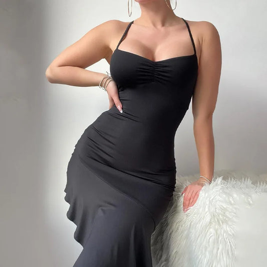 Abito midi con spacco laterale plissettato da donna - Abbigliamento Abiti ATREND