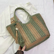 Borsa a mano a righe in cotone da donna - Borse a mano ATREND