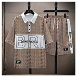 Set coordinato sportivo t-shirt e pantaloncini con stampa a lettere da uomo - Set coordinato uomo ATREND
