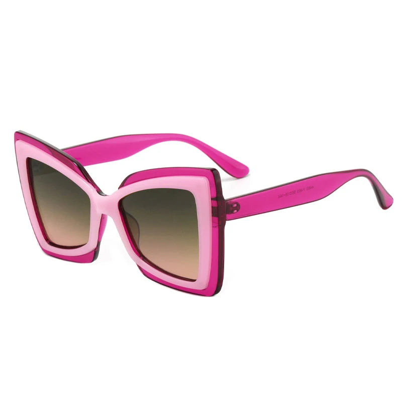 Occhiali da sole geometrici oversize bicolor da donna - Occhiali da sole donna ATREND