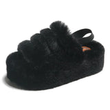 Women's Elastic Strap Fur Slippers