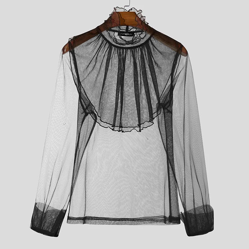 T-shirt trasparente plissettata da uomo - T-shirt uomo ATREND
