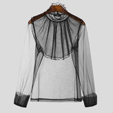 T-shirt trasparente plissettata da uomo - T-shirt uomo ATREND
