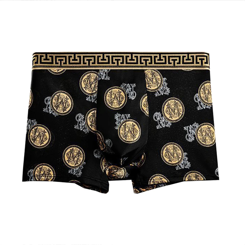 Boxer casual 4 pezzi con stampa grafica e fascia elastica da uomo - Boxer uomo ATREND