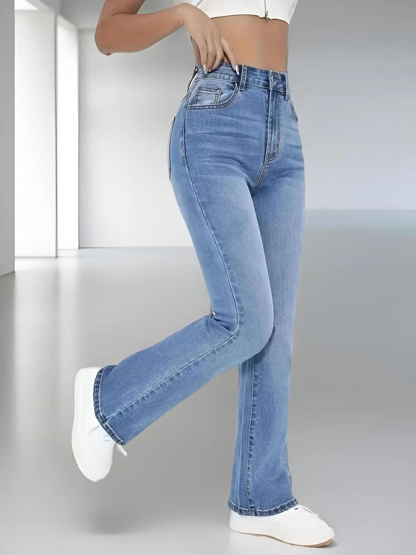 New Hot Women's Slimming Jeans High Waist Washed Denim Pants Casual Versatile European and American Style for Women