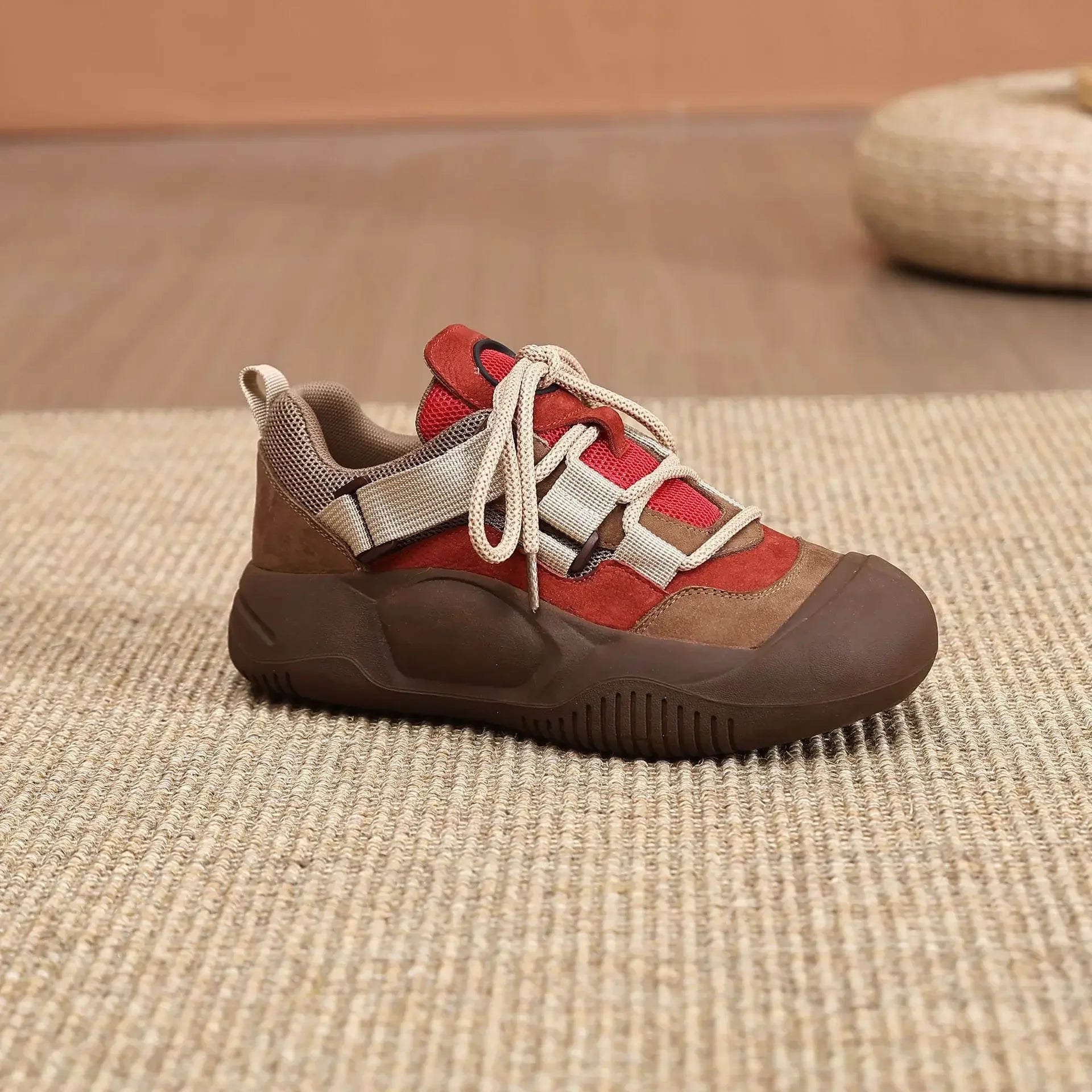 Sneakers casual retrò patchwork con lacci da donna - Sneakers donna ATREND
