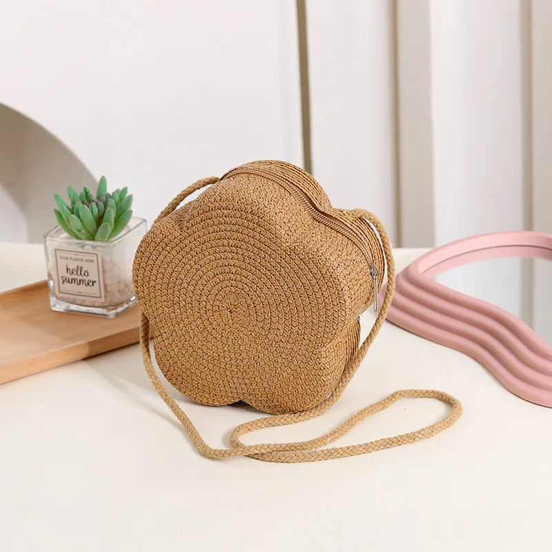 Borsa a tracolla in cotone a forma di fiore da donna - Borsa a tracolla ATREND