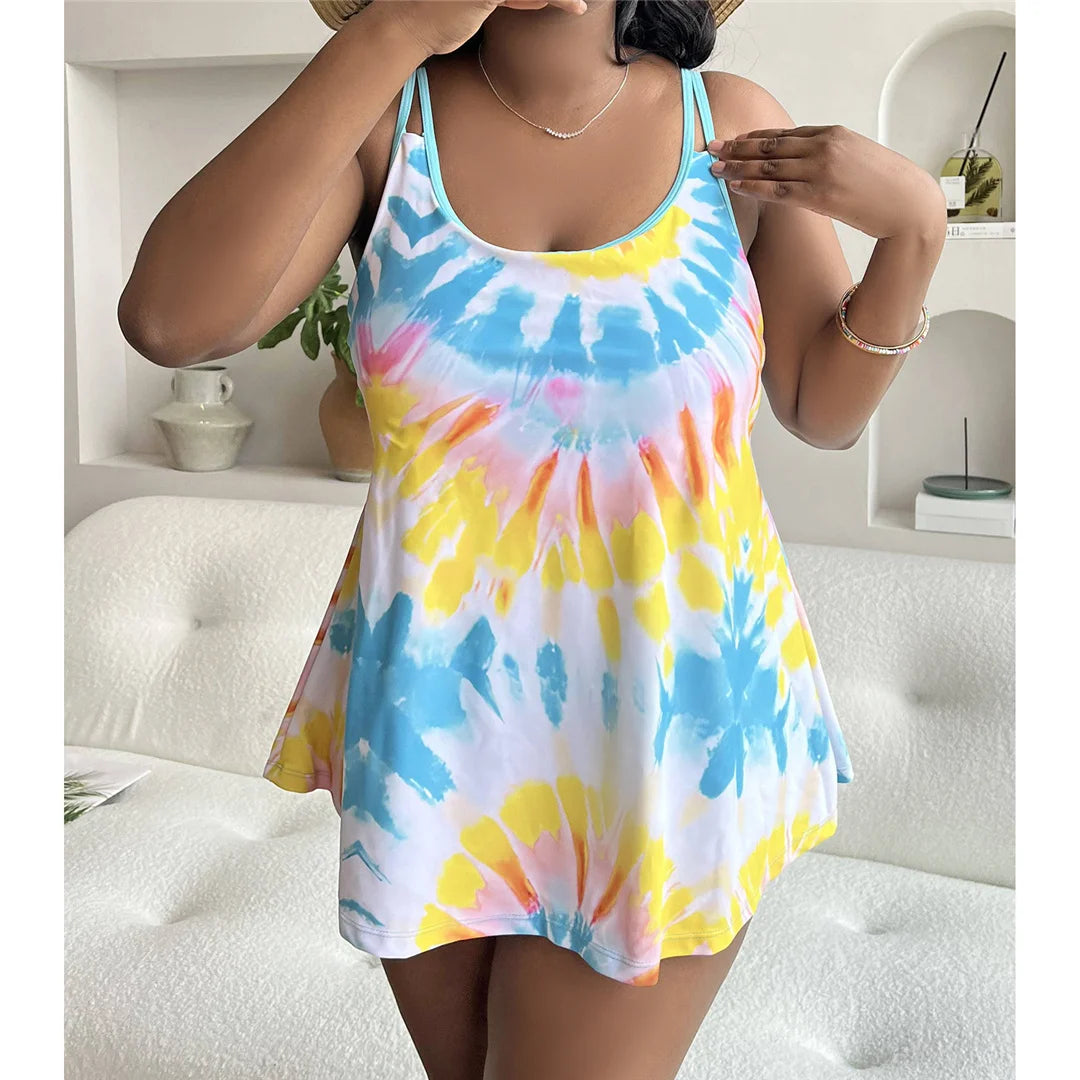 Women's two-piece bikini tank top and shorts