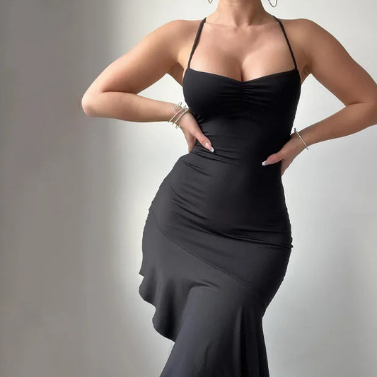 Abito midi con spacco laterale plissettato da donna - Abbigliamento Abiti ATREND