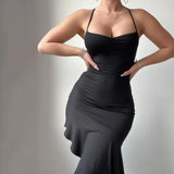 Abito midi con spacco laterale plissettato da donna - Abbigliamento Abiti ATREND