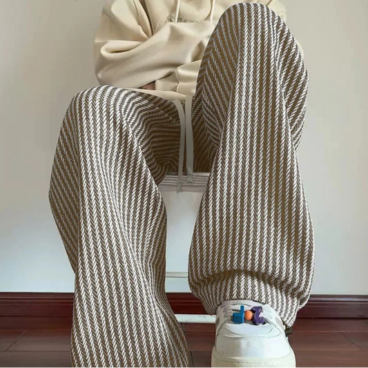 Pantaloni casual a righe con fascia elastica da uomo - Pantaloni uomo ATREND