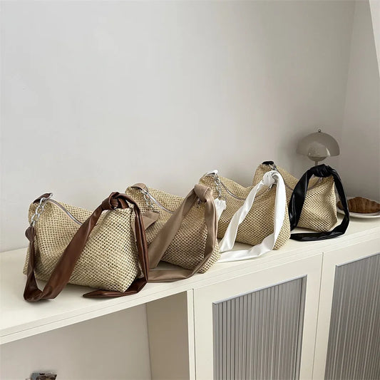 Borsa a tracolla casual con cinturino regolabile in pelle PU e catena da donna - Borsa a tracolla ATREND