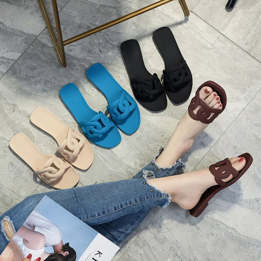 Ciabatte con fascia geometrica da donna - Ciabatte donna ATREND
