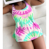 Women's two-piece bikini tank top and shorts