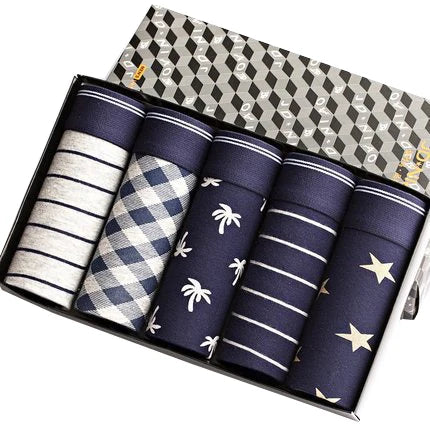 Boxer casual 5 pezzi in cotone traspirante da uomo - Boxer uomo ATREND