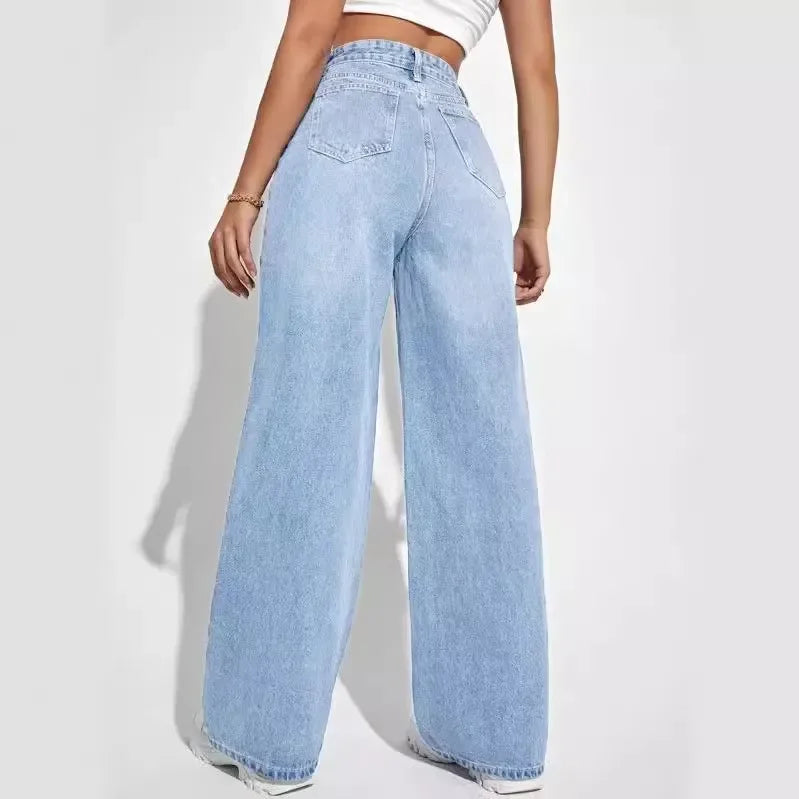 Women's Jeans Denim Y2k Pants Wide Leg Long Pants High Waist Loose Casual Mom Pants Elegant Trousers Autumn Winter