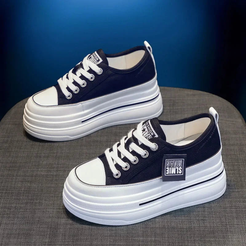 Sneakers casual canvas con lacci da donna - Sneakers donna ATREND