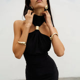 Abito lungo senza maniche con scollo alto da donna - Abbigliamento Abiti ATREND