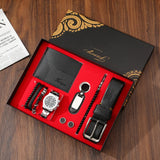 Set idea regalo con portafoglio braccialetti orologio portachiavi e cintura da uomo - Idea regalo uomo ATREND