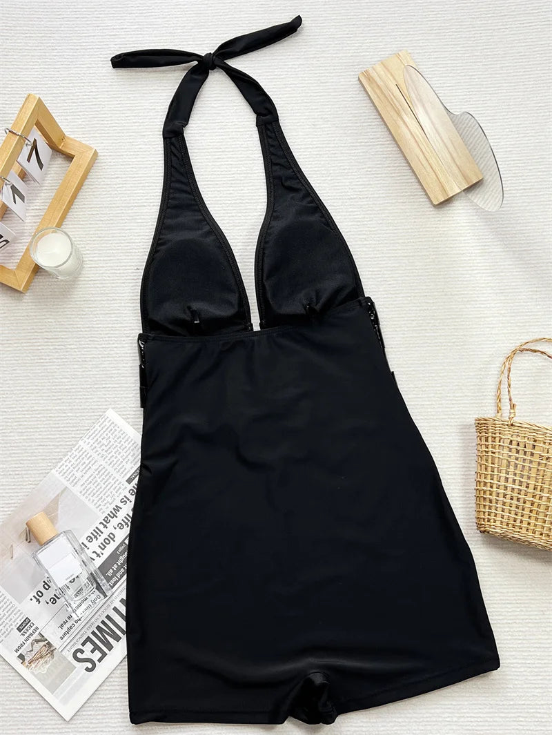 Bikini intero a pantaloncino intrecciato da donna ATREND