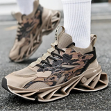 Sneakers chunky patchwork casual con suola geometrica da uomo