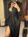 Copri costume trasparente con spacco laterale da donna - copri costume ATREND